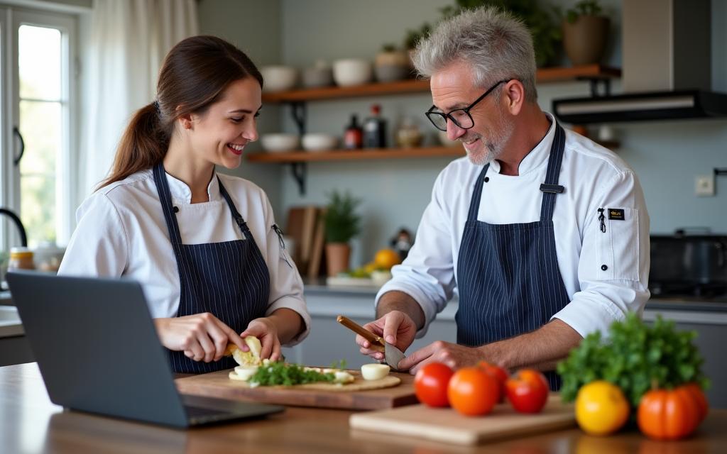 Personal chef coaching session via video call